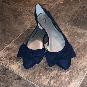 a.na Bow Tied Flats(Navy Blue)
